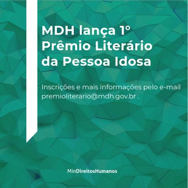 Ministério lança 1° Prêmio Literário da Pessoa Idosa
